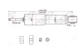 1 329 р. Амортизатор передний SAT  Toyota LiteAce  Noah (1996-2001)  с доставкой в г. Калуга. Увеличить фотографию 1