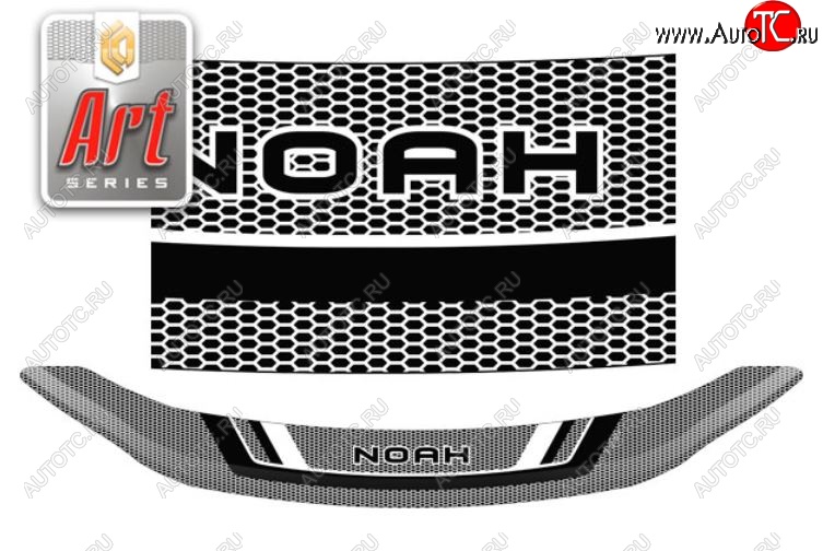 2 349 р. Дефлектор капота CA-Plastiс  Toyota Noah  3 (2014-2017) (Серия Art белая)  с доставкой в г. Калуга