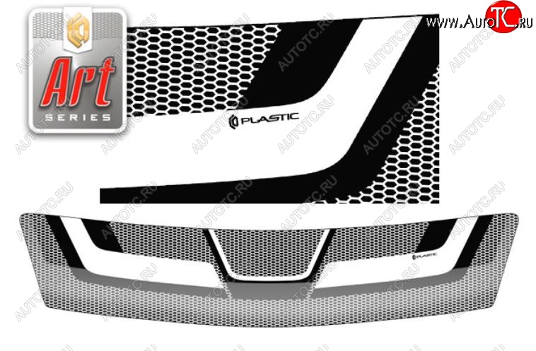 2 349 р. Дефлектор капота CA-Plastiс  Toyota Passo  1 (2004-2010) (Серия Art серебро)  с доставкой в г. Калуга
