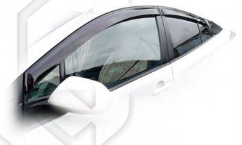 2 099 р. Дефлектора окон CA-Plastic Toyota Prius XW50 дорестайлинг (2015-2018) (Classic полупрозрачный, Без хром.молдинга)  с доставкой в г. Калуга. Увеличить фотографию 1