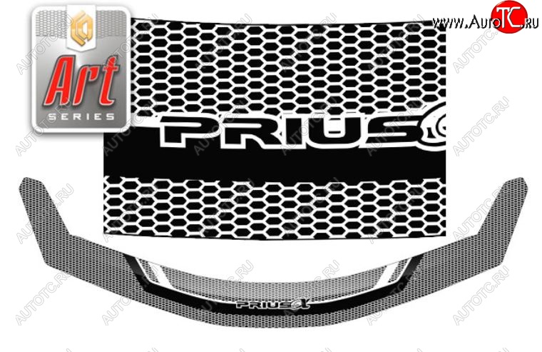 2 349 р. Дефлектор капота CA-Plastiс  Toyota Prius  Alfa лифтбек (2011-2015) (Серия Art черная)  с доставкой в г. Калуга
