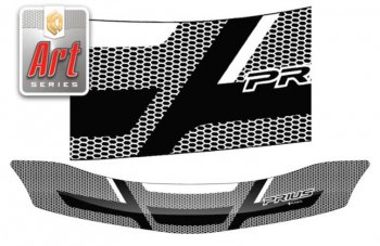 2 349 р. Дефлектор капота CA-Plastiс  Toyota Prius  XW30 (2009-2011) (Серия Art черная)  с доставкой в г. Калуга. Увеличить фотографию 1