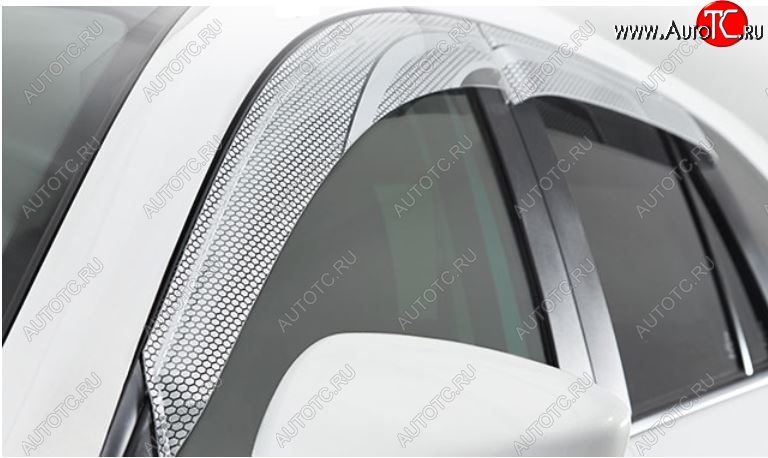 2 349 р. Дефлектор капота CA-Plastiс  Toyota Probox  рестайлинг (2014-2024) (Серия Art серебро, Без хром.молдинга)  с доставкой в г. Калуга