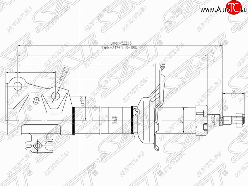 2 769 р. Амортизатор передний SAT (установка на левую или правую сторону) Toyota Raum (2003-2011)  с доставкой в г. Калуга