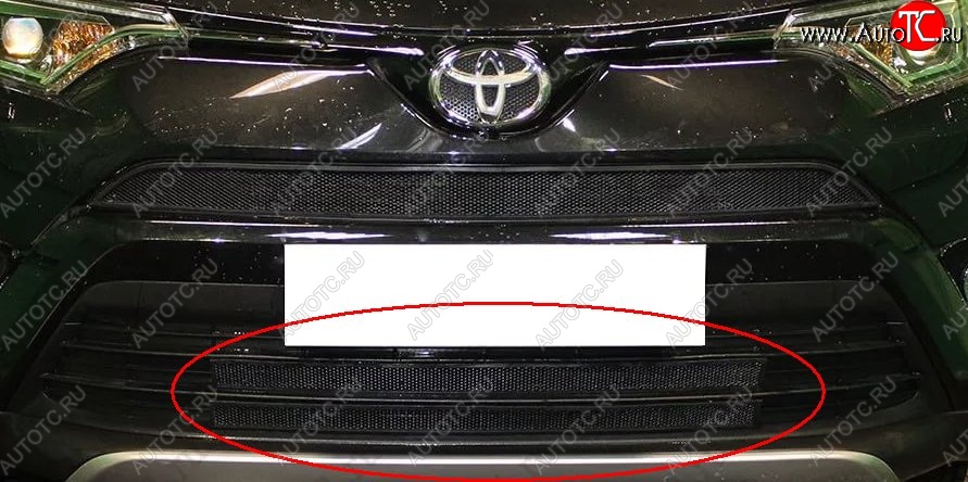 1 789 р. Нижняя решётка в воздуховод автомобиля Russtal (черная)  Toyota RAV4  XA40 (2015-2019)  с доставкой в г. Калуга