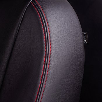 8 999 р. Чехлы для сидений Lord Autofashion Турин Ромб (экокожа)  Toyota RAV4  XA40 (2012-2019) (Черный, вставка черная, строчка красная)  с доставкой в г. Калуга. Увеличить фотографию 5