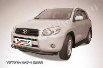 7 999 р. Защита переднего бампер Slitkoff  Toyota RAV4  XA305 (2005-2009) (Цвет: серебристый)  с доставкой в г. Калуга. Увеличить фотографию 1