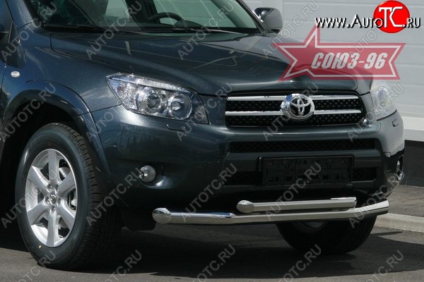 13 139 р. Защита переднего бампера двойная Souz-96 (d76/60) Toyota RAV4 XA305 5 дв. дорестайлинг (2005-2009)  с доставкой в г. Калуга