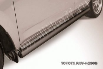 7 499 р. Защита порогов Slitkoff  Toyota RAV4  XA305 (2005-2009) (Цвет: серебристый)  с доставкой в г. Калуга. Увеличить фотографию 1