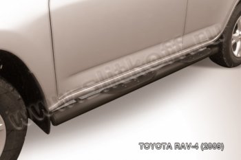 8 749 р. Защита порогов Slitkoff  Toyota RAV4  XA30 (2008-2010) (Цвет: серебристый)  с доставкой в г. Калуга. Увеличить фотографию 1