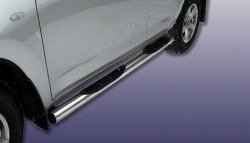 12 549 р. Защита порогов из трубы d76 мм с пластиковыми вставками для ног Slitkoff Toyota RAV4 XA30 5 дв. 1-ый рестайлинг (2008-2010) (Цвет: нержавеющая полированная сталь)  с доставкой в г. Калуга. Увеличить фотографию 1