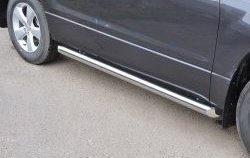 14 849 р. Защита порогов из круглой трубы диаметром 63 мм Russtal Toyota RAV4 XA30 5 дв. 1-ый рестайлинг (2008-2010) (Защита порогов с со скосами на торцах (вариант 1))  с доставкой в г. Калуга. Увеличить фотографию 1