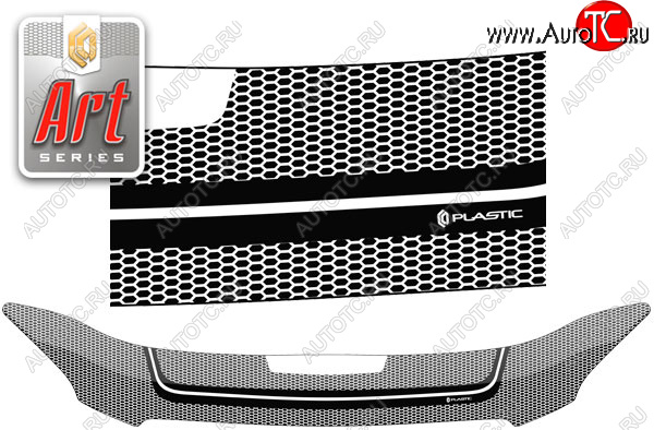 2 349 р. Дефлектор капота CA-Plastic  Toyota RAV4  XA30 (2008-2010) (Серия Art серебро)  с доставкой в г. Калуга