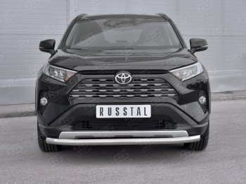 Защита переднего бампера (Ø63 мм, нержавейка) Russtal Toyota RAV4 XA50 5 дв. дорестайлинг (2018-2024)