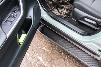 13 799 р. Пороги алюминиевые Slitkoff  Toyota RAV4  XA50 (2018-2024) (Optima Black )  с доставкой в г. Калуга. Увеличить фотографию 2