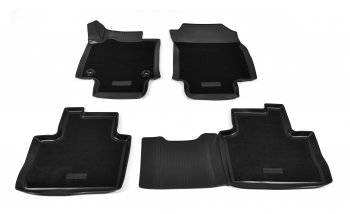 Комплект комбинированых ковриков в салон с повышенной износостойкостью (МКПП) Unidec (полиуретан, текстиль) Toyota RAV4 XA50 5 дв. дорестайлинг (2018-2024)  (Черный)