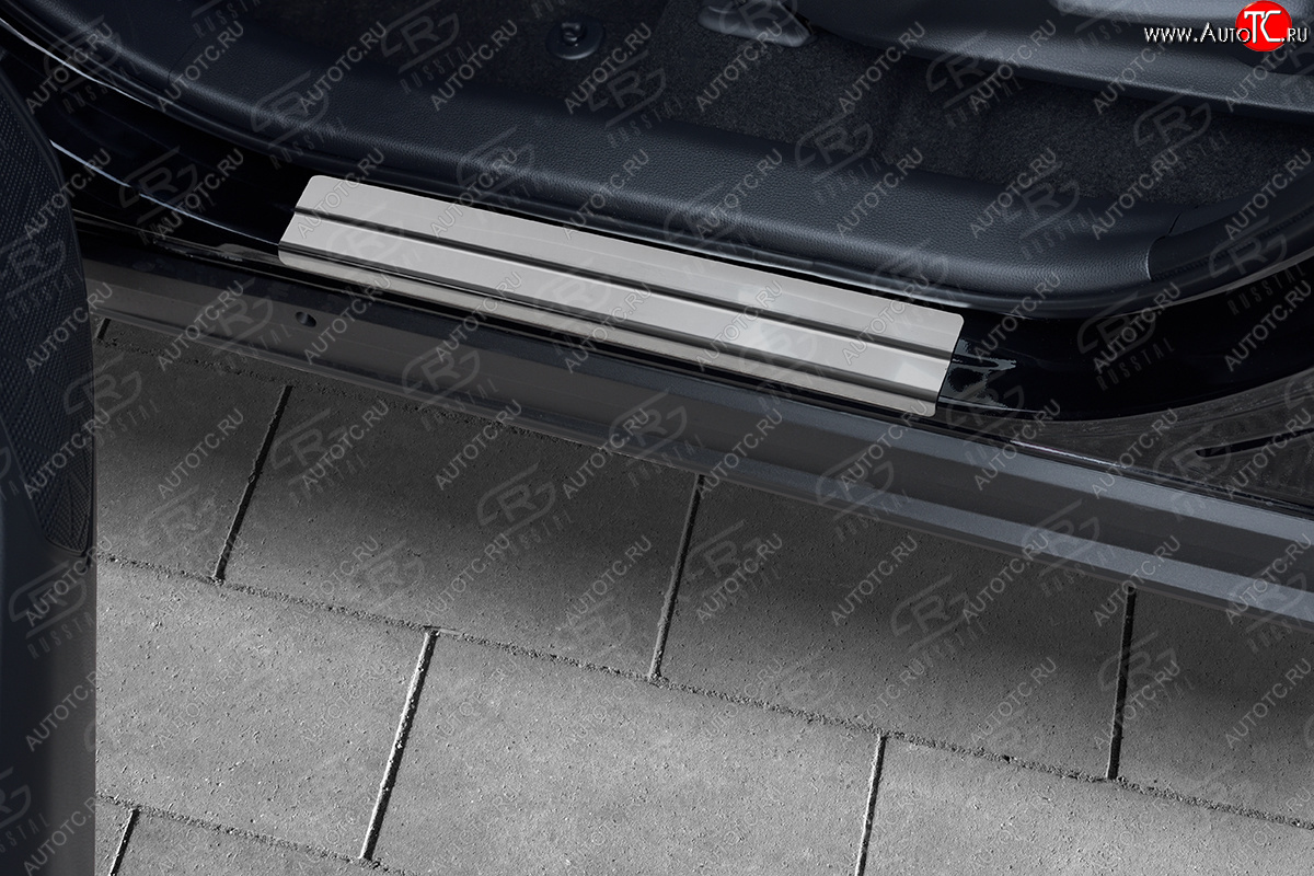 1 259 р. Накладки порожков салона Russtal  Toyota RAV4  XA50 (2018-2024) (Нержавейка полированная)  с доставкой в г. Калуга