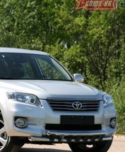 1 052 р. Двойная защита переднего бампера d60х60 с декор. элементами удлинённый Souz-96  Toyota RAV4  XA30 (2010-2013)  с доставкой в г. Калуга. Увеличить фотографию 1