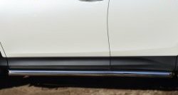 16 299 р. Защита порогов из круглой трубы диаметром 63 мм Russtal  Toyota RAV4  XA40 (2012-2015) (Защита порогов с со скосами на торцах (вариант 1))  с доставкой в г. Калуга. Увеличить фотографию 1