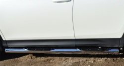 19 749 р. Защита порогов с пластиковыми вставками для ног из круглой трубы диаметром 76 мм Russtal  Toyota RAV4  XA40 (2012-2015) (Защита порогов с со скосами на торцах (вариант 1))  с доставкой в г. Калуга. Увеличить фотографию 9