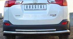 15 999 р. Защита заднего бампера (Ø63 и 42 мм, нержавейка) Russtal  Toyota RAV4  XA40 (2012-2015)  с доставкой в г. Калуга. Увеличить фотографию 1