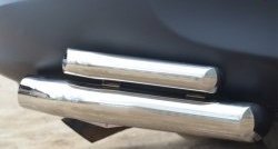 13 999 р. Защита заднего бампера (2 трубы Ø63 и 42 мм, уголки, нержавейка) Russtal  Toyota RAV4  XA40 (2012-2015)  с доставкой в г. Калуга. Увеличить фотографию 2