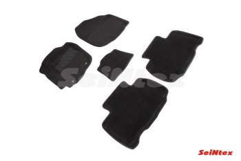 4 299 р. Комплект ворсовых ковриков в салон Seintex (3D) Toyota RAV4 XA40 5 дв. рестайлинг (2015-2019) (Черный)  с доставкой в г. Калуга. Увеличить фотографию 1
