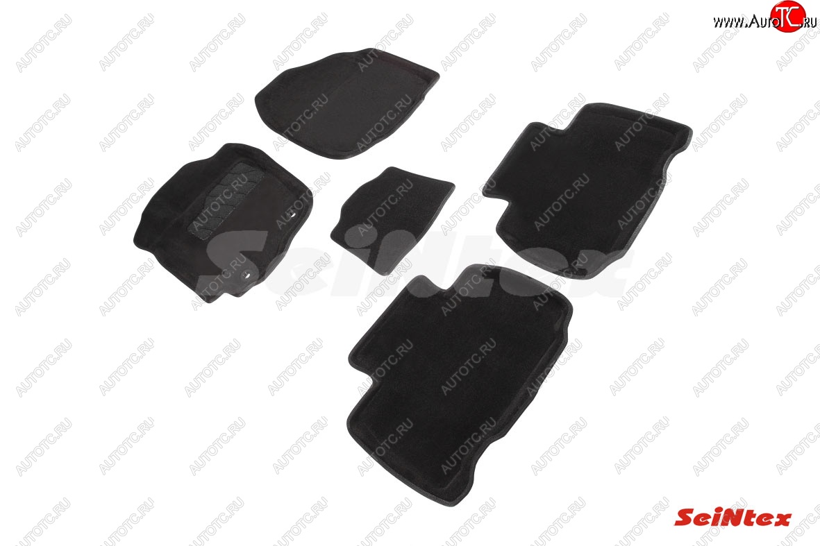 4 299 р. Комплект ворсовых ковриков в салон Seintex (3D)  Toyota RAV4  XA40 (2012-2019) (Черный)  с доставкой в г. Калуга