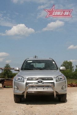 11 249 р. Защита переднего бампера Souz-96 (d60)  Toyota RAV4  XA30 (2009-2010)  с доставкой в г. Калуга. Увеличить фотографию 1