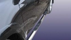 13 899 р. Защита порогов из трубы d76 мм с пластиковыми вставками для ног Slitkoff  Toyota RAV4  XA30 (2003-2010) (Цвет: нержавеющая полированная сталь)  с доставкой в г. Калуга. Увеличить фотографию 1