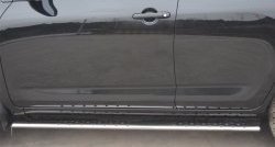 20 749 р. Защита порогов с круглыми вставками для ног из овальной трубы диаметром 75x42 мм Russtal  Toyota RAV4  XA30 (2010-2013)  с доставкой в г. Калуга. Увеличить фотографию 2