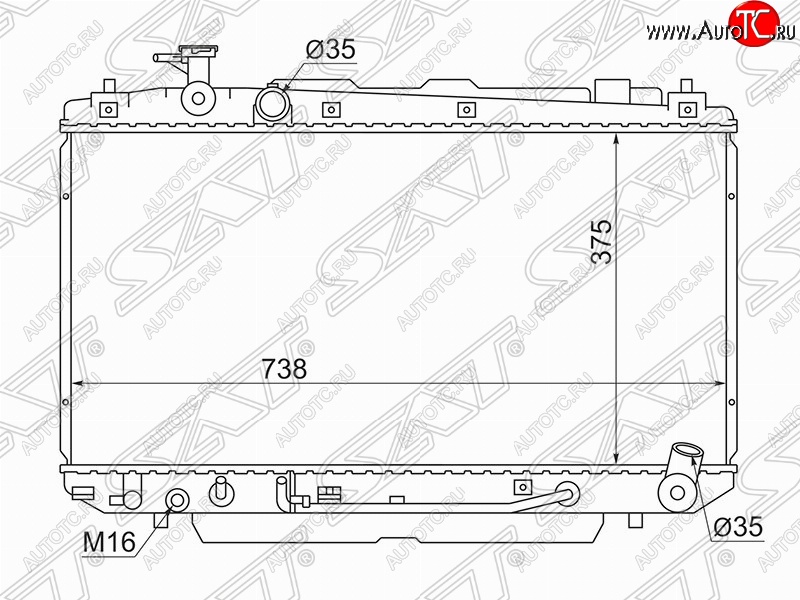 7 799 р. Радиатор двигателя SAT Toyota RAV4 CA20 3 дв. дорестайлинг (2000-2003)  с доставкой в г. Калуга