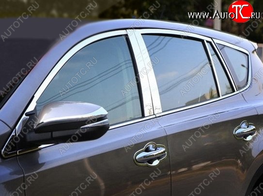 13 849 р. Накладки на стойки дверей СТ Toyota RAV4 XA40 5 дв. дорестайлинг (2012-2015) (Неокрашенные)  с доставкой в г. Калуга