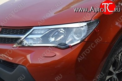 5 349 р. Накладки на фары СТ v2 Toyota RAV4 XA40 5 дв. дорестайлинг (2012-2015) (Неокрашенные)  с доставкой в г. Калуга