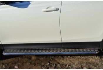 19 749 р. Широкая защита порогов с трубой диаметром 42 мм Russtal v2  Toyota RAV4  XA40 (2012-2015)  с доставкой в г. Калуга. Увеличить фотографию 1