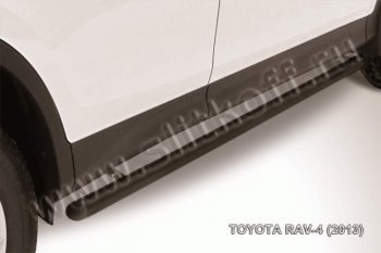 6 999 р. Защита порогов Slitkoff  Toyota RAV4  XA40 (2012-2015) (Цвет: серебристый)  с доставкой в г. Калуга. Увеличить фотографию 1