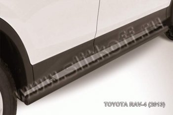 7 499 р. Защита порогов Slitkoff  Toyota RAV4  XA40 (2012-2015) (Цвет: серебристый)  с доставкой в г. Калуга. Увеличить фотографию 1