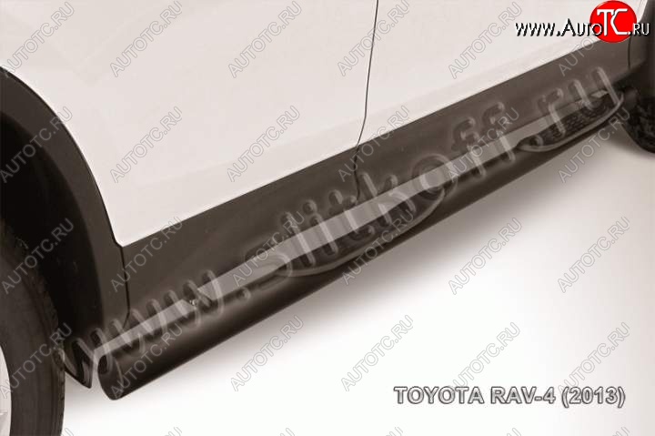 8 849 р. Защита порогов Slitkoff  Toyota RAV4  XA40 (2012-2015) (Цвет: серебристый)  с доставкой в г. Калуга