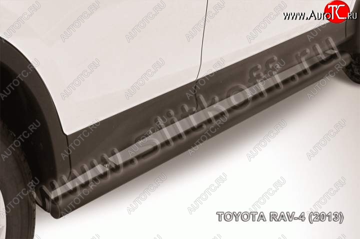 7 499 р. Защита порогов Slitkoff  Toyota RAV4  XA40 (2012-2015) (Цвет: серебристый)  с доставкой в г. Калуга