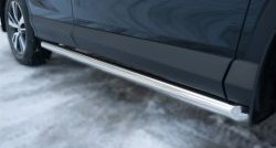 15 299 р. Защита порогов из круглой трубы диаметром 63 мм (рестайлинг) Russtal  Toyota RAV4  XA40 (2012-2015) (Защита порогов с со скосами на торцах (вариант 1))  с доставкой в г. Калуга. Увеличить фотографию 1
