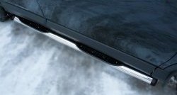 19 749 р. Защита порогов с пластиковыми вставками для ног из круглой трубы диаметром 76 мм (рестайлинг) Russtal  Toyota RAV4  XA40 (2012-2015) (Защита порогов с со скосами на торцах (вариант 1))  с доставкой в г. Калуга. Увеличить фотографию 5