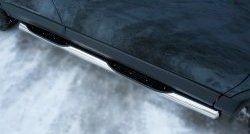 19 749 р. Защита порогов с пластиковыми вставками для ног из круглой трубы диаметром 76 мм (рестайлинг) Russtal  Toyota RAV4  XA40 (2012-2015) (Защита порогов с со скосами на торцах (вариант 1))  с доставкой в г. Калуга. Увеличить фотографию 8