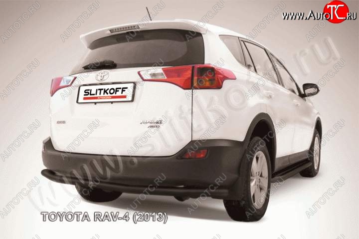 6 449 р. Защита задняя Slitkoff  Toyota RAV4  XA40 (2012-2015) (Цвет: серебристый)  с доставкой в г. Калуга