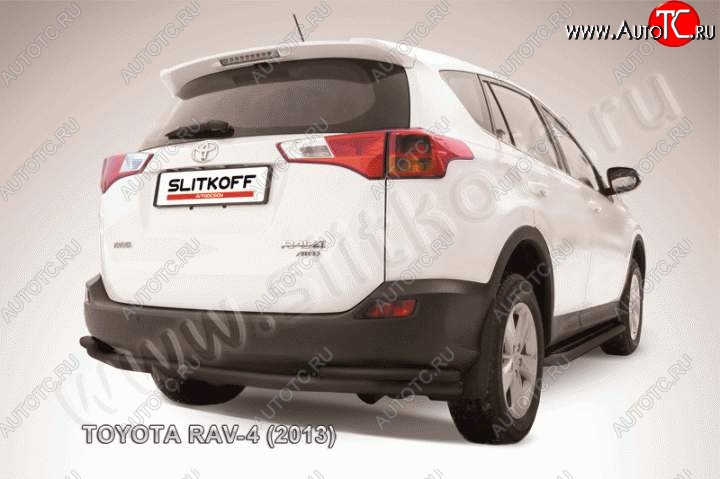 7 899 р. Защита задняя Slitkoff  Toyota RAV4  XA40 (2012-2015) (Цвет: серебристый)  с доставкой в г. Калуга