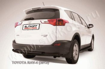 5 999 р. Защита задняя Slitkoff  Toyota RAV4  XA40 (2012-2015) (Цвет: серебристый)  с доставкой в г. Калуга. Увеличить фотографию 1