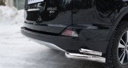 14 599 р. Защита заднего бампера (2 трубы Ø63 и 42 мм уголки, нержавейка) Russtal  Toyota RAV4  XA40 (2015-2019)  с доставкой в г. Калуга. Увеличить фотографию 3