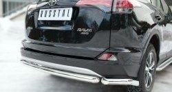 12 999 р. Защита заднего бампера (Ø63 мм уголки, нержавейка) Russtal  Toyota RAV4  XA40 (2015-2019)  с доставкой в г. Калуга. Увеличить фотографию 5