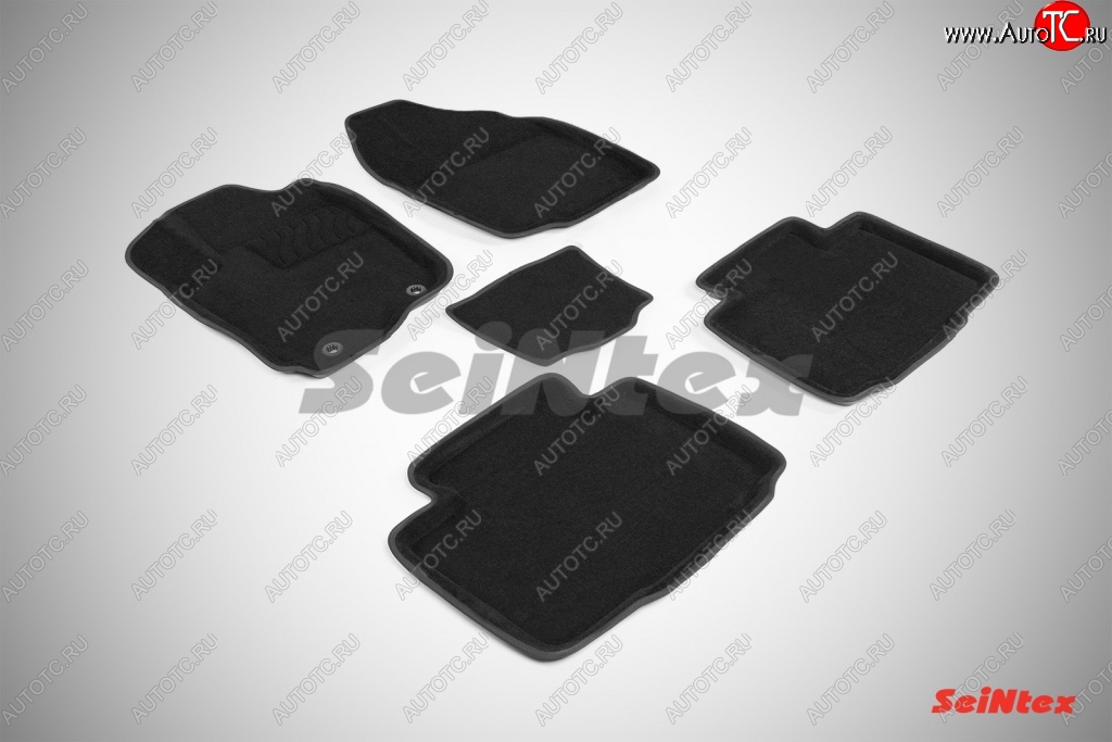 4 999 р. Износостойкие коврики в салон 3D TOYOTA RAV 4 IV черные (компл)  Toyota RAV4  XA40 (2012-2015)  с доставкой в г. Калуга