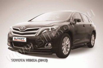 7 199 р. Защита переднего бампер Slitkoff  Toyota Venza  GV10 (2012-2016) (Цвет: серебристый)  с доставкой в г. Калуга. Увеличить фотографию 1