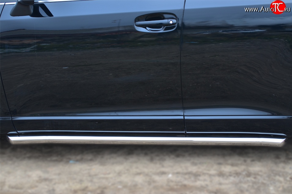 14 849 р. Защита порогов из круглой трубы диаметром 63 мм Russtal  Toyota Venza  GV10 (2012-2016) (Защита порогов с со скосами на торцах (вариант 1))  с доставкой в г. Калуга